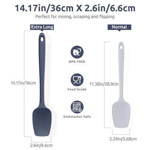 14" Long Silicone Spoonula (Midnight Blue / 14 in (spoon spatula))