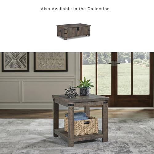 Hollum 24 Inch Square End Table (Dark Brown)