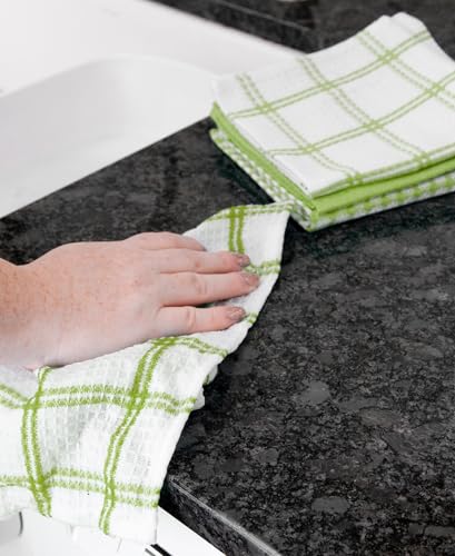 Premium Waffle Dish Cloths (Green / 8-Pack)