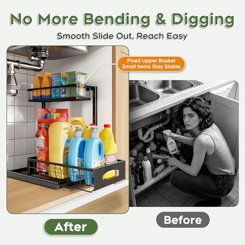 Under Sink Organizer (2 Pack / Black)