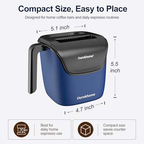 Espresso Knock Box with Lid (Dark Blue)