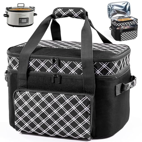 Double Layer Slow Cooker Carrier Bag for 6 (Black)