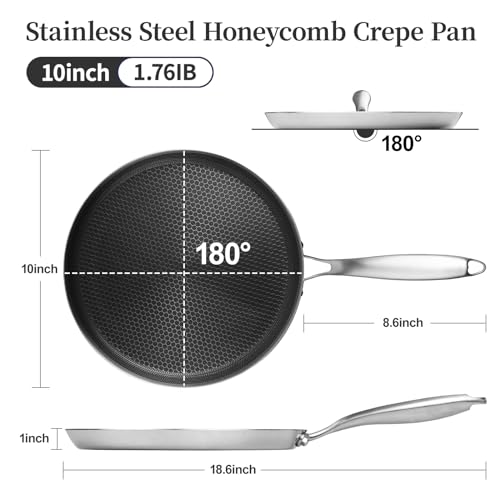 10 Inch Nonstick Crepe Pan (10 Inch / Silver)