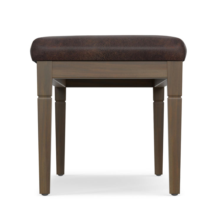 Waverly 48" Wide Vegan Leather Rectangle Ottoman in Brown (Distressed Brown / 48 inch)