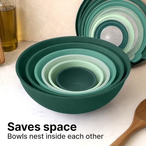 12 Piece Plastic Mixing Bowl Set (Teal)