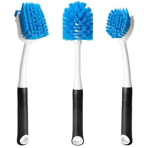 Dish Brush Set of 3 with Bottle Brush (Round Head)