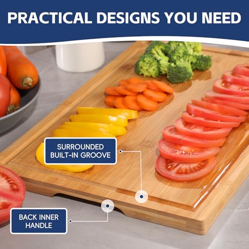 3 piece Bamboo Cutting Boards for Kitchen (3-piece)