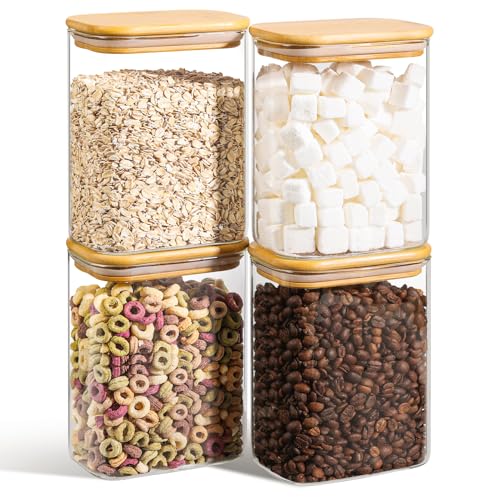 Glass Storage Containers with Lids 1.2 Qt (1.2 qt x 4)