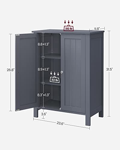Bathroom Floor Storage Cabinet (Grey / 2 Doors（23.6"W）)
