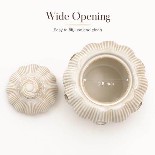 Ceramic Garlic Keeper for Counter (White)