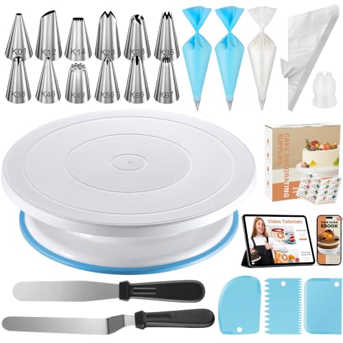 71 Cake Decorating Kit Baking Supplies Tools for Beginners & Pros (Blue)
