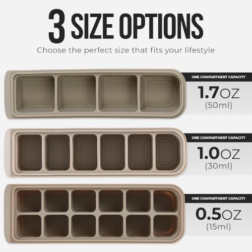 0.5 oz 12 Cavity Silicone Ice Cube Freezer Tray with Lid (0.7oz/12ct â 1 Pack / Gray)