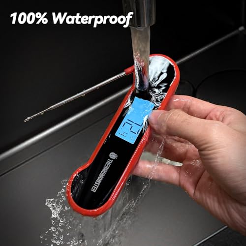 0.5 Sec Instant Read Meat Thermometer Digital for Cooking (Red)