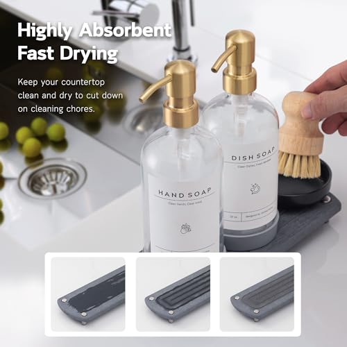Luxury] Kitchen Soap Dispenser Set (Transparent Bottle + Gold Pump)