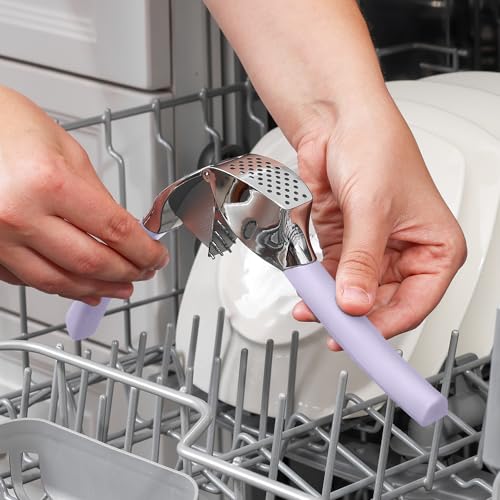 Metal Comfort Grip Garlic Press (Dusty Lavender)