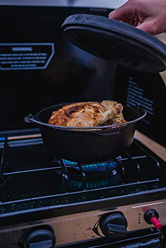 s Cast Iron Dutch Oven with Lid (Flat Bottom - 8 QT)