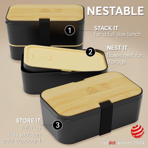 Bento Box Adult (L - 50 oz / Black & Tan)