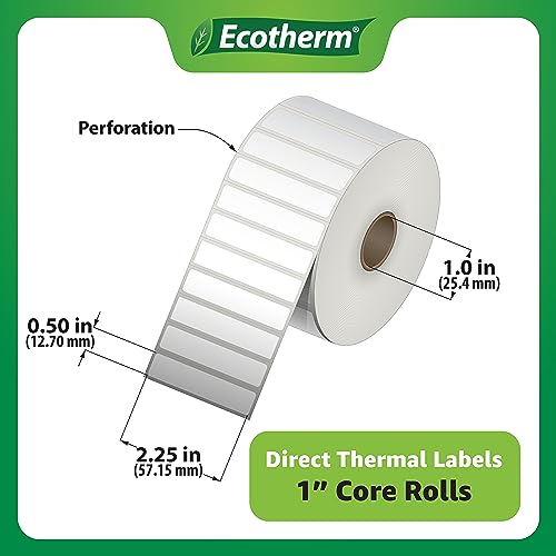2.25" x .5" Thermal Labels (2.25 x .5 White - 13840 Labels)