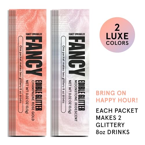 Opulust Edible Glitter Packets 2 Pack (2 Pack / Moonstone Iridescent & Champagne Rose Gold)