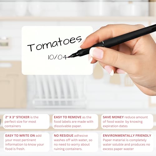 2x3 Dissolvable Food Labels (White / 500 Count)