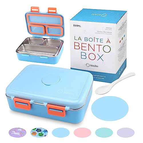 Small Stainless Steel Bento Box Lunch Container (Light Blue)