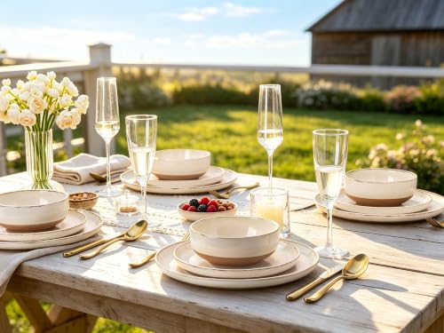 Dinnerware Sets for 4 (Light Beige / Service For 4(12Pcs))