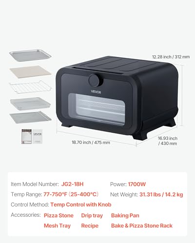 Pizza Oven 8 Presets Electric Pizza Ovens Air Fry Combo (12 Inch Air Fry Combo Pizza Oven)