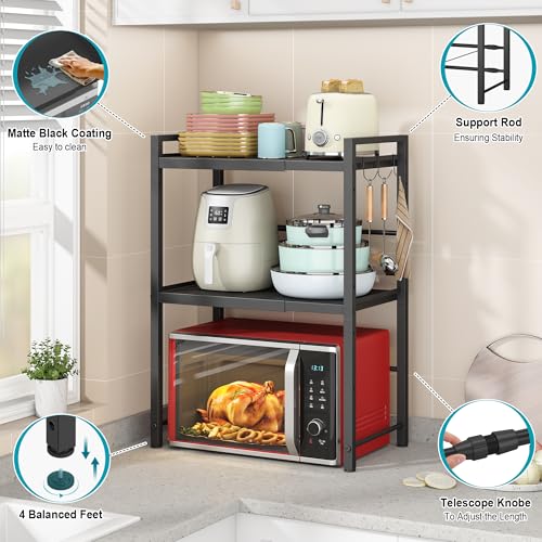 Microwave Oven Rack (Black / 3 Tier (Without Spice Rack))