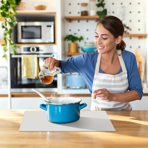 2 Pack Extra Large Silicone Mats for Countertop (04-light Gray / 23.6"L x 15.7"W)