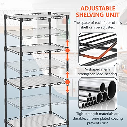 4 Tier Wire Shelf (Black / 18×12×44)