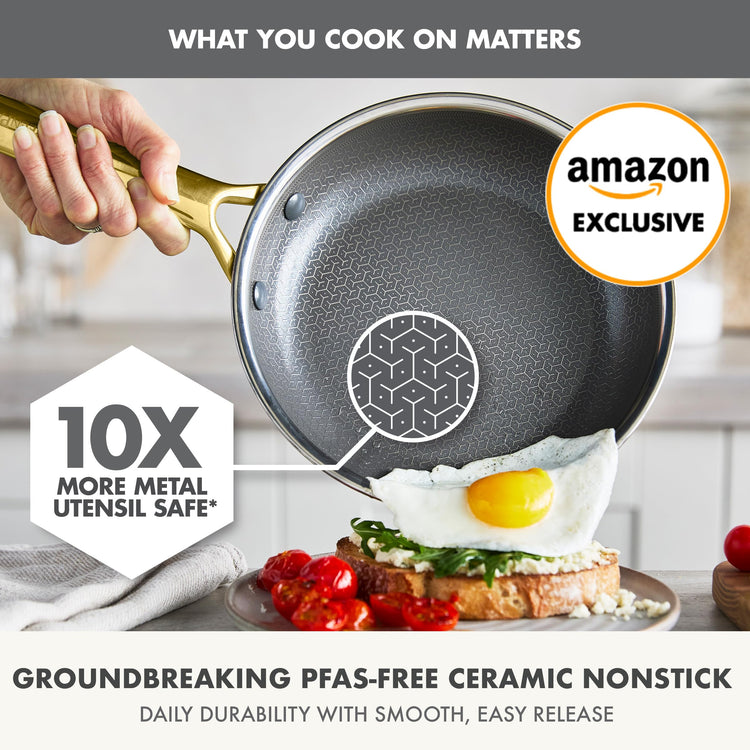 Hybrid APEX 13 Piece Stainless Steel Ceramic Nonstick Cookware Set (Gold)