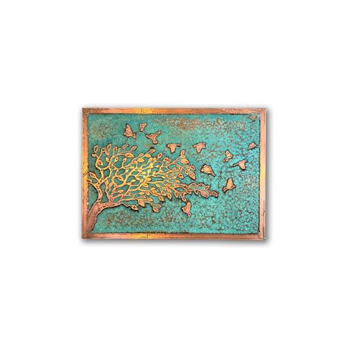 Handmade Copper Wall Art for Home (Tree of Peace / 9.8 x 13.8)