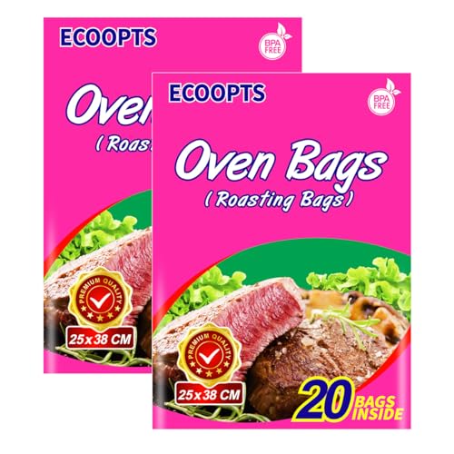 Oven Bags Cooking Roasting Bags 40×Small Size Oven Bags for Chicken Meat Ham Seafood Vegetable (10 x 15 Inch)