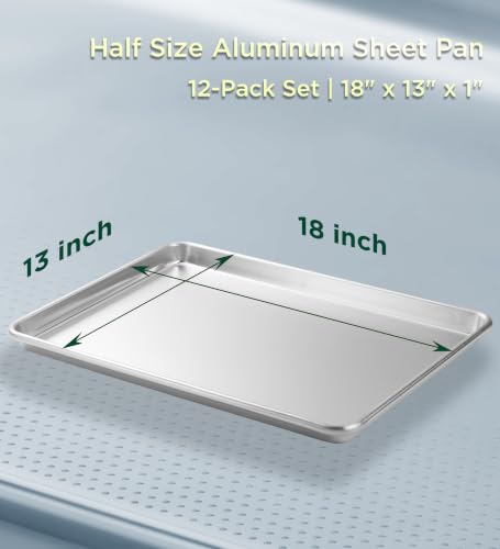 12 Pack Aluminum Sheet Pan (18 x13 Inch (12-Pack))