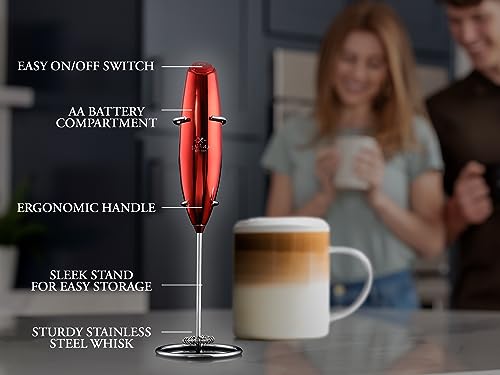 Executive Series Luxury Gift Milk Frother (Majestic Cardinal Red / Gift Box Frother)