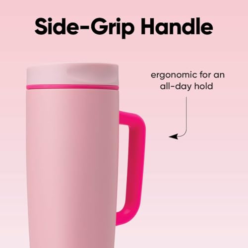 SmoothSip Slider Stainless Steel Insulated Travel Mug with Handle (With Handle / 24 Ounces / Pucker Up)