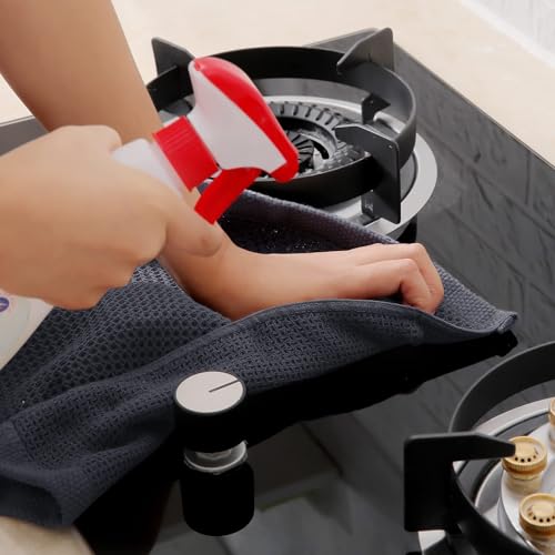 100% Cotton Waffle Weave Kitchen Dish Towels 12 (Dark Grey / 13 X 28 - 12 Pack)