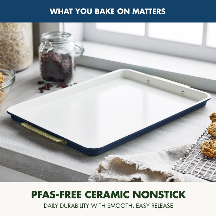 Bakeware 13" x 18" Ceramic Nonstick Half Sheet Pan (13" x 18" Half Sheet Pan / Oxford Blue)