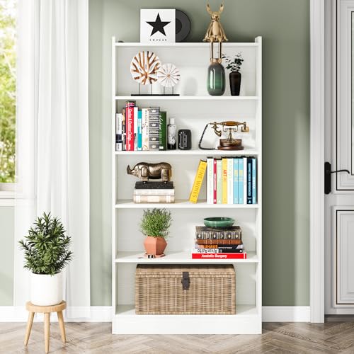 72 inch Tall Bookcase (White / 6-Tier)