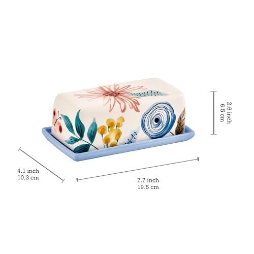 Blossom Symphony Ceramic Butter Dish with Lid (Blossom Symphony / Large)