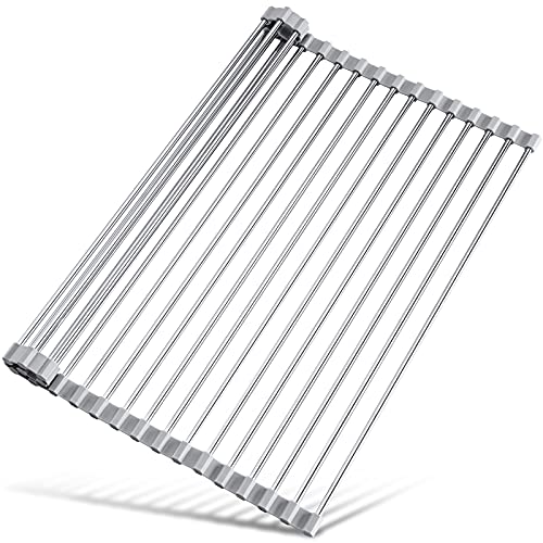 Roll Up Dish Drying Rack Over Sink (Gray / 21 x 15.5 in)