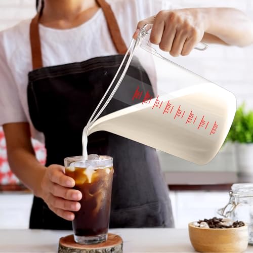 Melissa - 128-Ounce Plastic Measuring Pitcher (2-Pack), 16-Cup (4-Quart) Food-Grade Measuring Jug, Unbreakable, Stackable, Dishwasher-Safe, Great for Oil, Vinegar, Flour, and More (2-Pack)