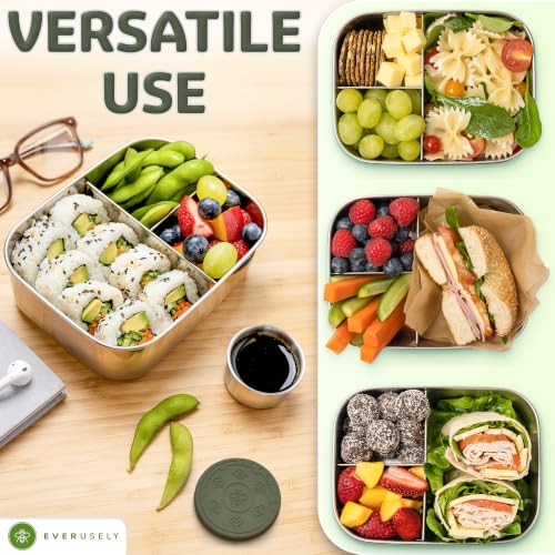 Stainless Steel Bento Box + Condiment Container (Sage / 27oz / 800ml)