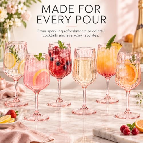 Acrylic Lucia Stemmed Goblets (Wine Glass / Pink)