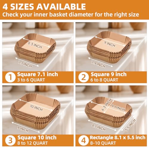 200pcs 7.1 inch Air Fryer Paper Liners for Instant Pot 4QT (7.1 inch)