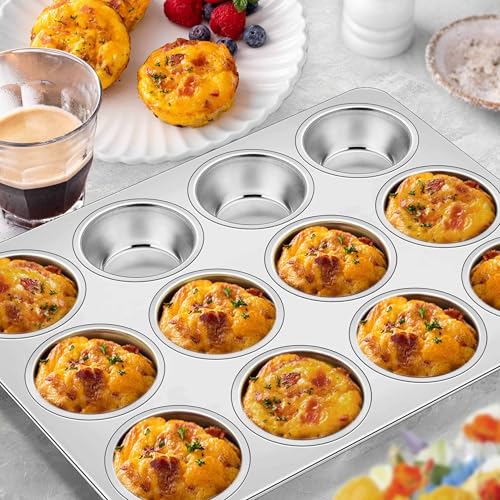 Stainless Steel Muffin Pans 12 Cups (12 Cup)