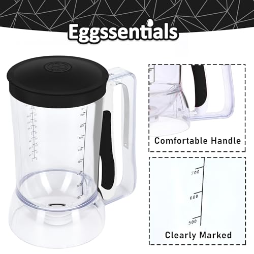 Pancake Batter Dispenser with Squeeze Handle Pancake Dispenser (Black Midnight / 4 Cup Capacity)