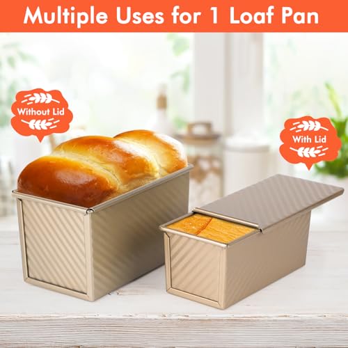 Pullman Loaf Pan with Lid (Gold / 1lb+0.5lb)