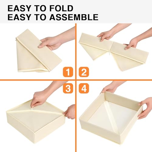 Drawer Organizer Clothes 12 Pack (Beige / 12 Pack)
