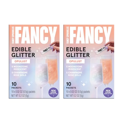 Opulust Edible Glitter Packets 2 Pack (2 Pack / Moonstone Iridescent & Champagne Rose Gold)